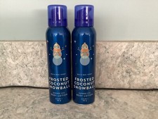 Two BATH BODY WORKS Frosted Coconut Snowball Shimmer Fizz Body Lotion 3.5 oz