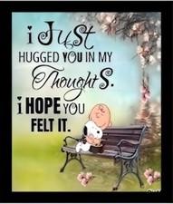 I Just Hugged You In My Thoughts I Hope You Felt It Charlie Brown Snoopy-MAGNET