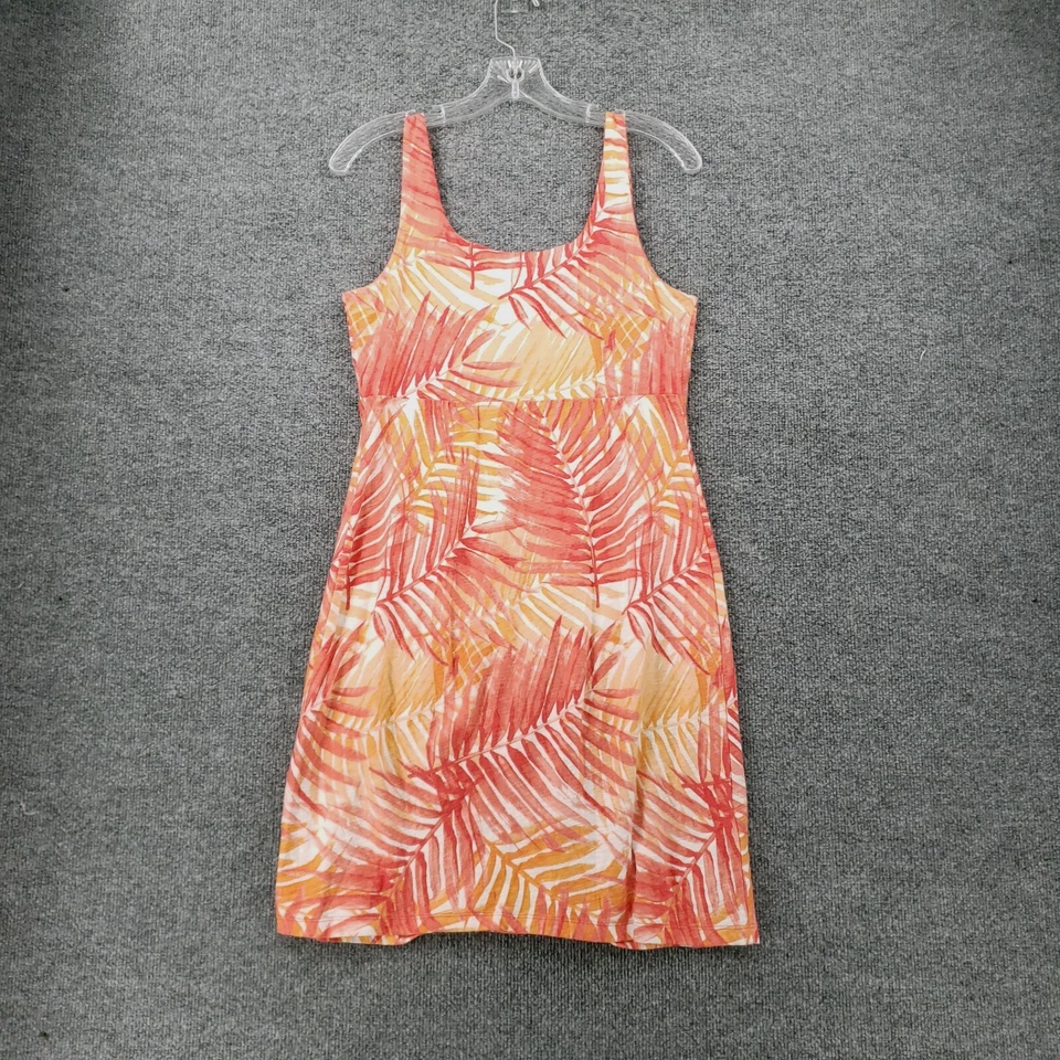 Vestido Tommy Bahama Para Mujer XS Naranja Mini Palma Tropical Tanque Línea A Hawaiano Foto 2 de 4