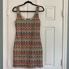 Woman’s boho tribal Chevron sleeveless lace Grunge dress by Soprano. Size M