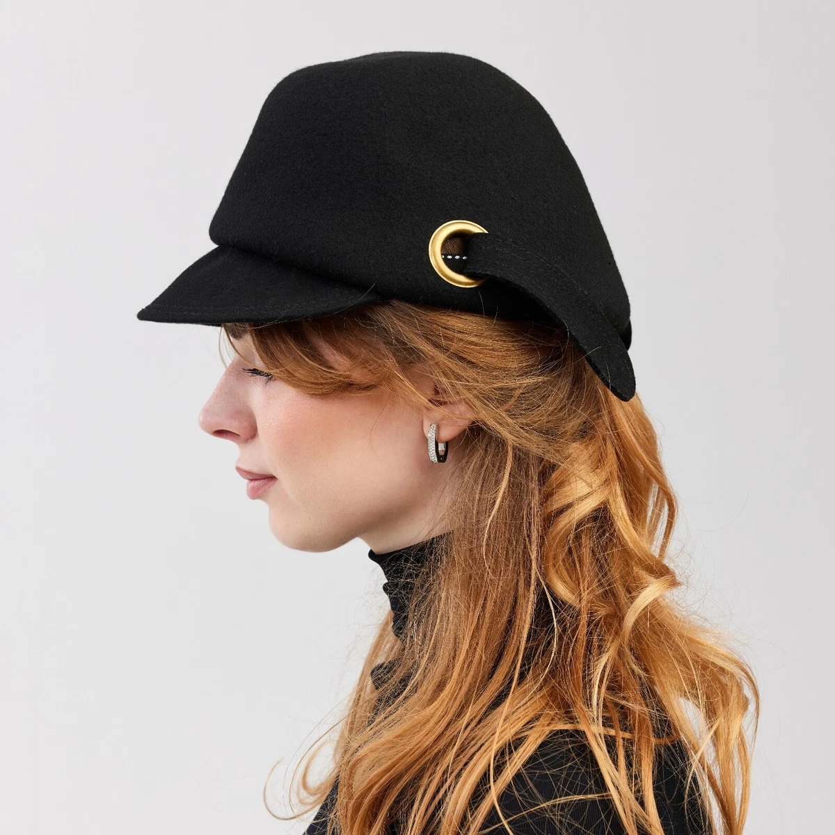 Chapeau Diane Von Furstenberg Carlisle - Bleu Azur Avec Sequins, Laine Grise, Neuf Avec étiquettes