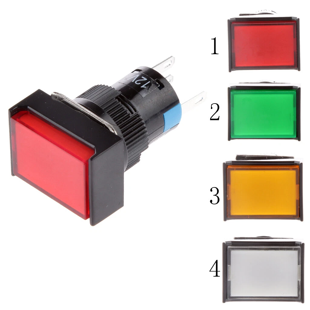 ON OFF START STOP Push Button with LED Light Indicator Momentary Switch Red