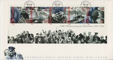 Unaddressed Guernsey FDC Cover 1995 LIBERATION STAMP SHEET