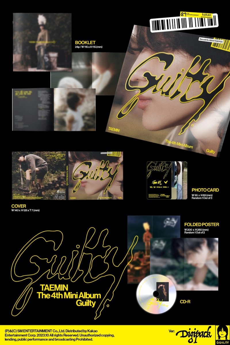 新品未開封 SHINee テミン Guilty 4形態5種セット 特典トレカ付き テミン (SHINee)｜韓国4枚目のミニアルバム『Guilty』で2年5ヶ月