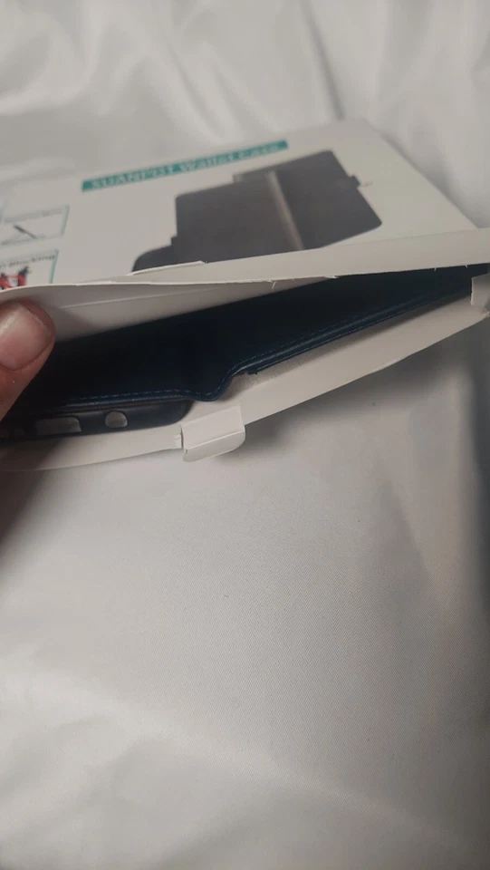 NEW Suanpot Black Wallet Case for Galaxy A32 Stand Card Slots RFID Blocking Blue - Image 4 of 4