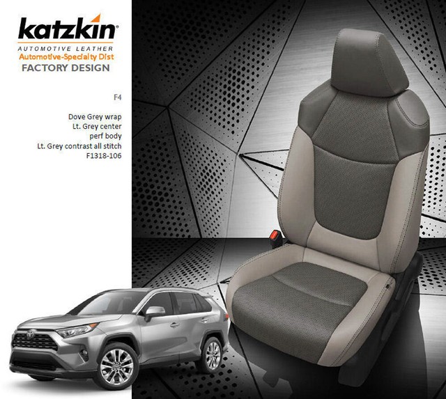 2019-2020 Toyota Rav4 LE XLE KATZKIN Leather Seat Covers Kit Two Tone