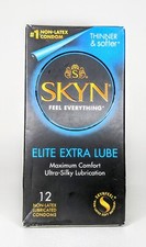 SKYN Elite Extra Lube, Ultra-Thin Silky, Latex Free Condoms, 12 Count - Exp 3/26