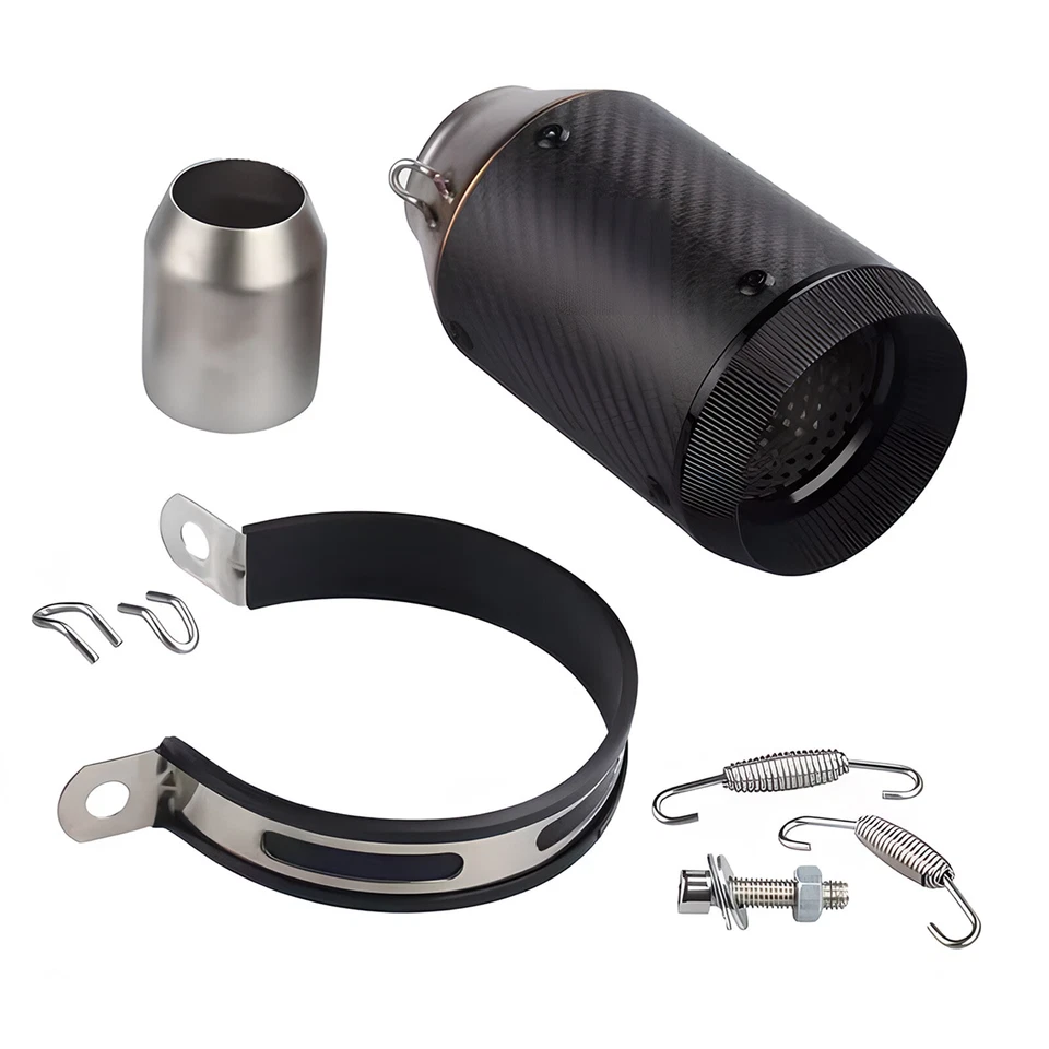 2.0" Motorcycle Exhaust Tips Slip on 51mm Carbon Fiber Universal Muffler Pipe — 第 2/4 张图片
