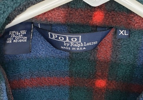 Chaqueta de lana a cuadros de colección Polo de Ralph Lauren hecha en EE. UU. Polartec para hombre talla XL - Imagen 3 de 6