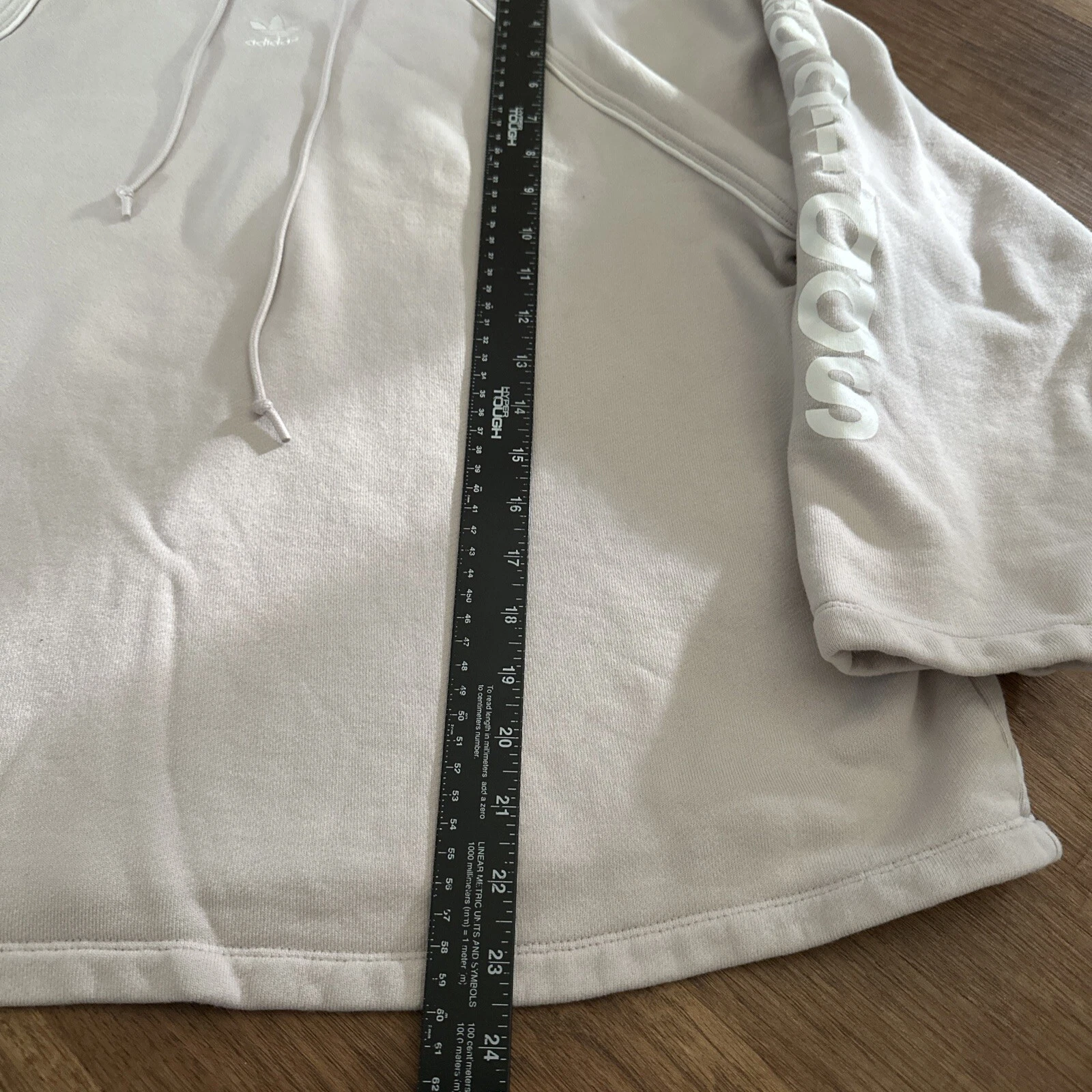 OFF WHITE Felpa con cappuccio vintage Adidas donna taglia media francese Terry C311