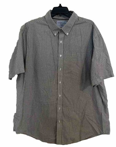 Croft & Barrow Men’s Short Sleeve Button Down Tan Blue White Sz XXL | eBay