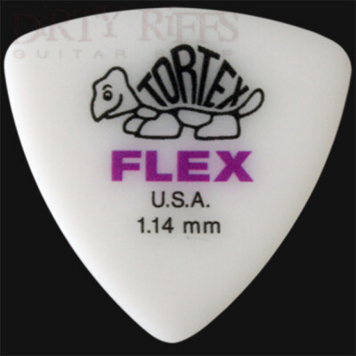 Dunlop Tortex Flex dreieckige Gitarren-Plektren lila 1,14 mm - Packungen mit 1 bis 24