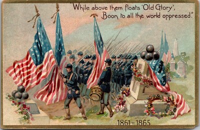 Raphael Tucks Decoration Day Series Postcard  While Above them Floats..  c1909