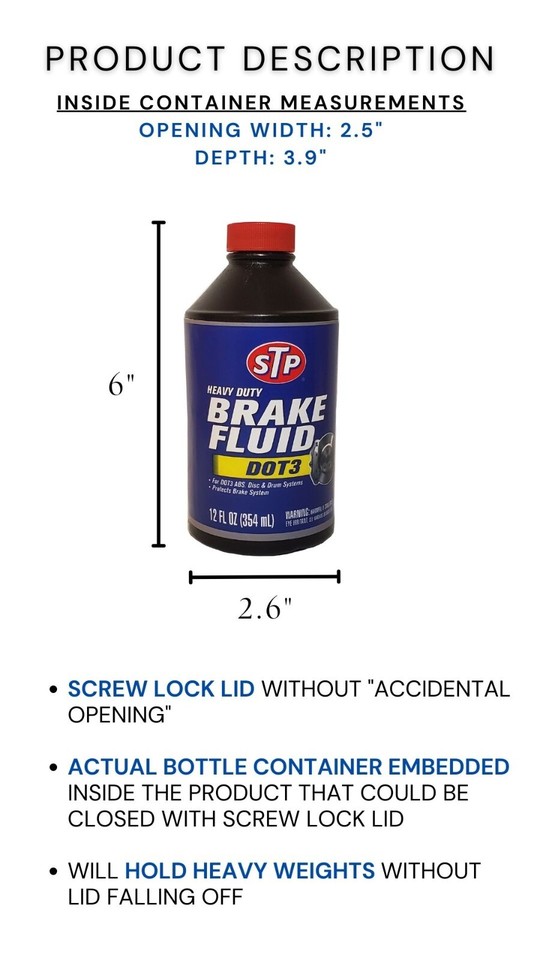 Stash Can Brake Fluid Diversion Safe Screw Lock Hidden Compartment For