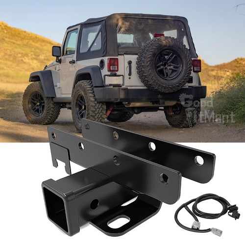 2 Inch Rear Tow Trailer Hitch Receiver Steel Kit For 2007-2018 Jeep Wrangler JK - 第 1/12 張圖片