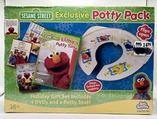 Sesame Street Exclusive Potty Pack, 4-DVDs  "Sesame Squad" Potty Training Seat