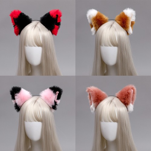 Diadema Orejas Largas de Piel de Zorro Gato Anime Neko Disfraz Juegos con disfraces Diadema Mujeres Niñas" - Imagen 8 de 52