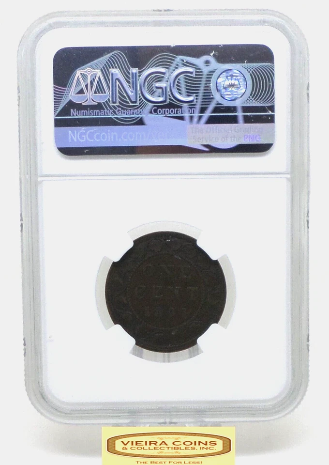 1891 Canada Large Leaves Small Date  1 Cent, NGC XF45 BN - #CONS38791 - Image 3 of 4
