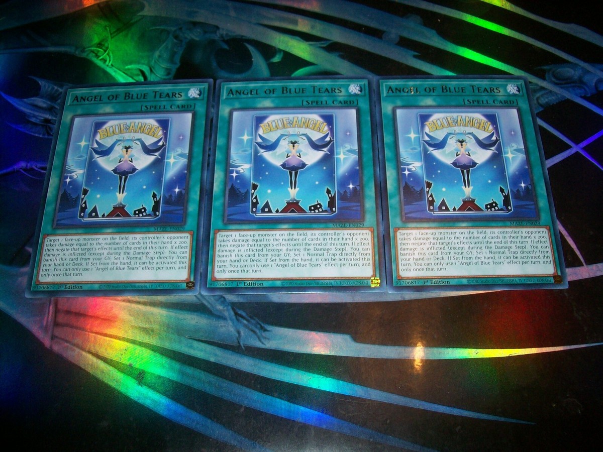 3x Angel of Blue Tears 1st Edition Rare MAZE-EN029 Yu-Gi-Oh!