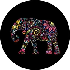 Colorful Elephant Tire Cover