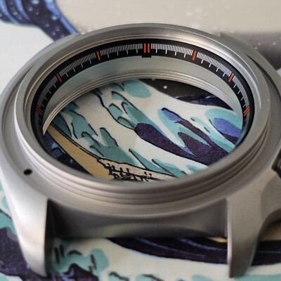 SEIKO Chapter Ring SKX007 / Micro Marks Black + Orange Hours