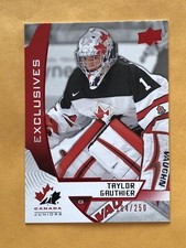 019 Upper Deck Team Canada Juniors Exclusives #20 Taylor Gauthier #/250 Canada