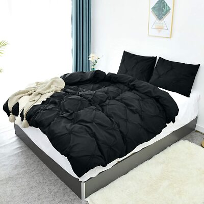 LHKIS Duvet Cover Set Black for Twin Bed NIP 1