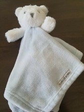 BLANKETS BEYOND NWOT PLUSH LOVEY baby blanket lovey security BLUE white bear