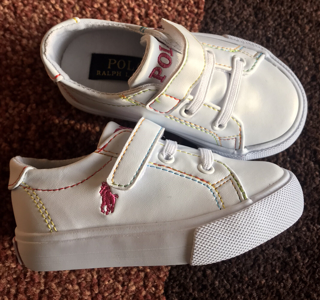 Polo Ralph Lauren White/Pink Pony Shoes 
