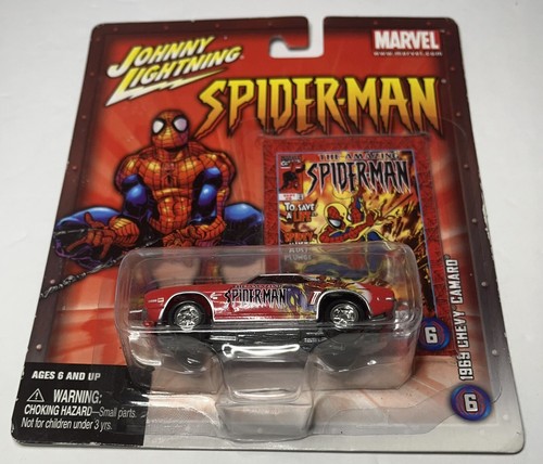 Johnny Lightning White Lightning MARVEL Spider-Man Red 1969 Chevy Camaro NEW - Picture 2 of 11