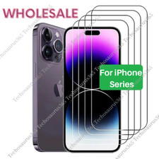 Lot Tempered Glass Screen Protector For iPhone 15 14 13 12 11 Pro Max XS X 8 7 6