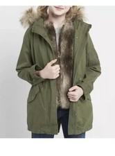 GAP Kids 3 In 1 Utilty Jacket Girl  s XXLarge Faux Fur Hood Warm Green 12-14
