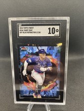 2024 Topps Finest Sky Blue Refractor Handy Diaz Tampa Bay Rays 3/150 SGC 10