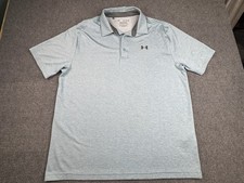 Under Armour The Playoff Polo Mens XL Light Blue Stretch Performance Golf