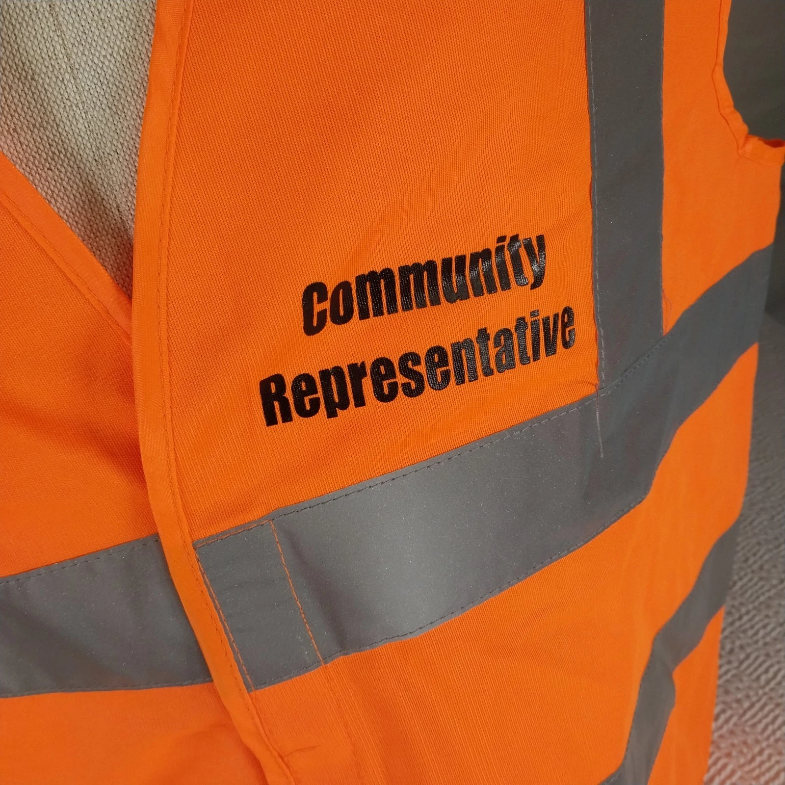 Orange Safety Vest w/ Reflective Strips XL Safety Gear High Visibility Costume image 4