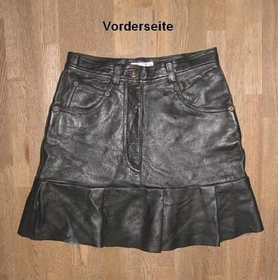 - ELEGANCE- LEDERROCK / MINIROCK / Rock in schwarz aus NAPPALEDER in Gr. 36