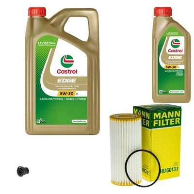 MANN-FILTER Ölfilter 6 L Castrol EDGE 5W-30 LL Titanium für VW Tiguan 2.0 TSI