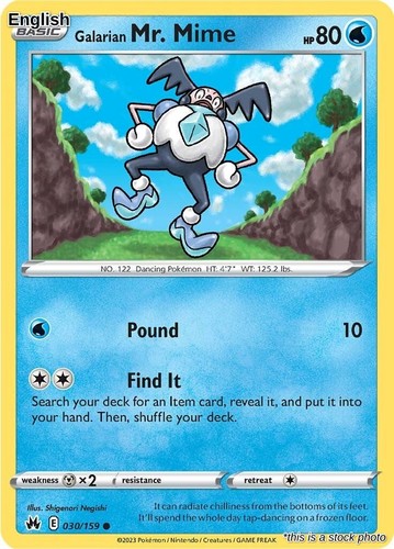Galarian Mr. Mime SWSH: Crown Zenith 030/159 Near Mint
