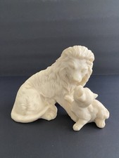 Resin Sculpture  Lion and Cub Figurine Made In Mexico