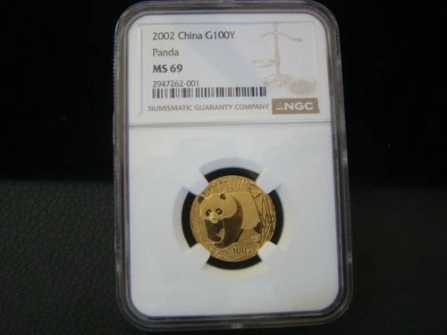 China 2002 G100Y Gold Panda NGC Graded MS69 #2947262-001 Nice!!