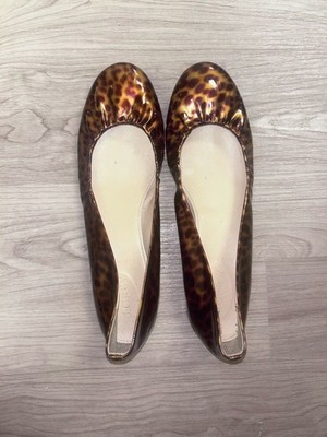 J.Crew Women's Leopard Print Patent Leather Ballet Flats Made in Italy