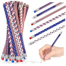 Pieces American Flag Pencils Wooden Patriotic Pencils for 4th of July USA 72