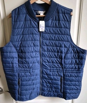 Christopher & Banks Womens Blue Sz 2X Quilted Zip up w/ Zip Pockets Vest NWTs