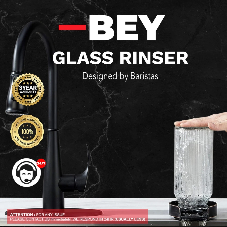 BEY Enjuagador Automático de Vidrio - Potente Lavadora de Vasos Mejorada para Fregadero de Cocina Foto 2 de 4