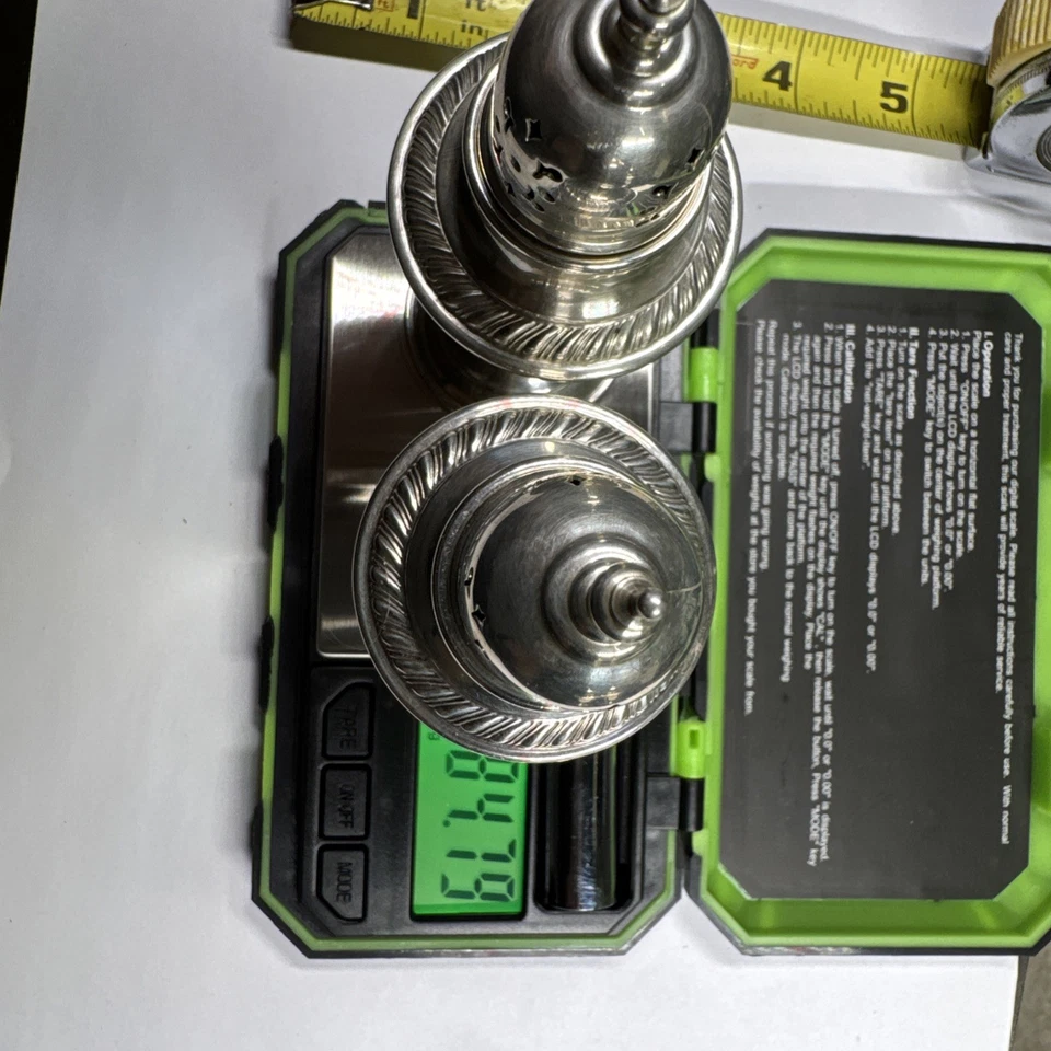 Lote de 2 cocteleras de sal y pimienta Gorham plata esterlina 759 patrón Gadroon #2 84 g Foto 4 de 4