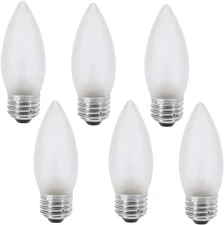 Frosted Flame Tip Chandelier Light Bulb-60W Incandescent Torpedo Tip Chandelier-