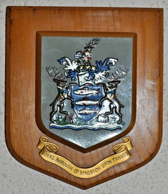 Royal Borough of Kingston upon Thames Wandrelief Schild Wappen Wappen