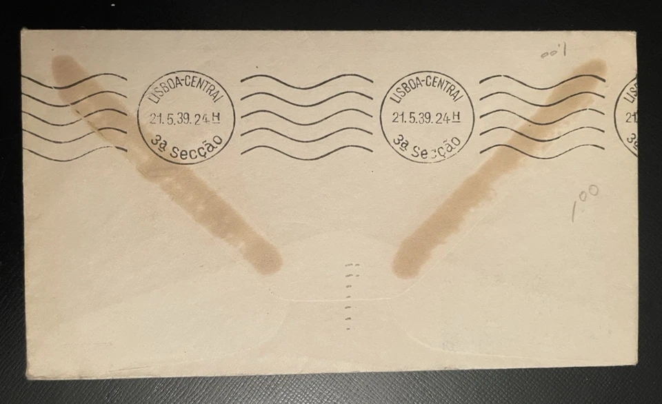 1939, FIRST FLIGHT TRANS-ATLANTIC AIRMAIL, FAM 18, NEW YORK TO LISBON PORTUGAL - Image 4 of 4