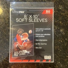 (50) Ultra Pro 8" x 10" Soft Photo / Card Sleeves 8x10 Acid Free Archive Safe