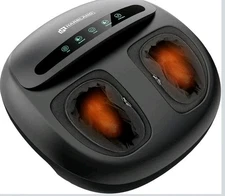 Electric Foot Massager with Shiatsu Kneading, Rolling Air Compression Heat NEW